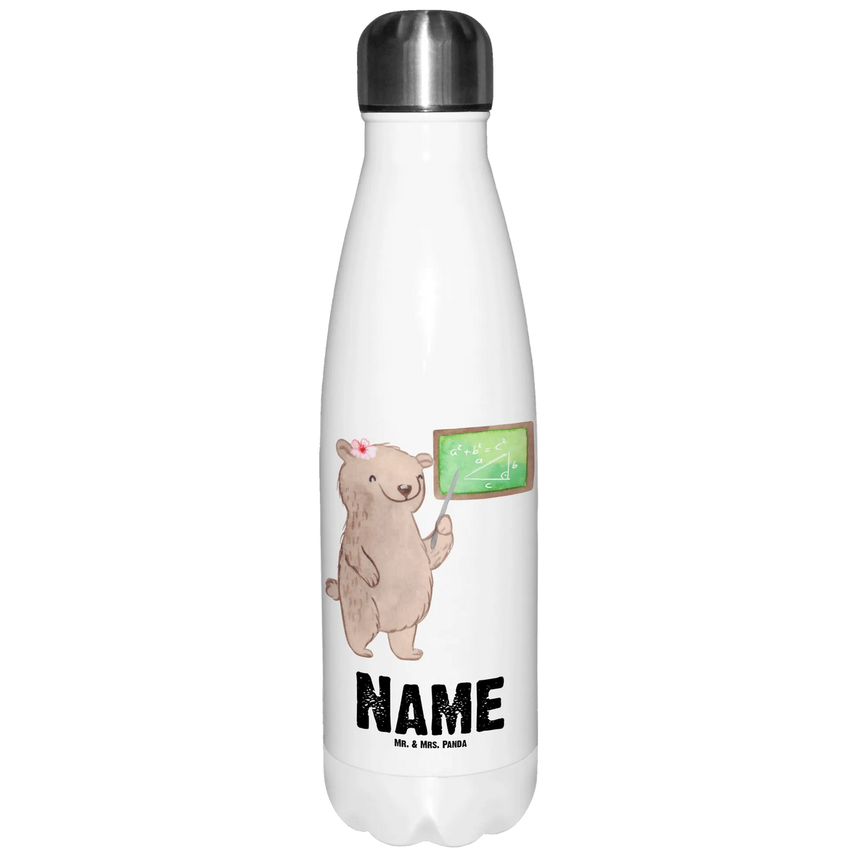Personalised insulated bottle Math tutor heart gift, gift idea, best, farewell gift, passing exam, anniversary, retirement, promotion, job start, sayings, funny, profession
