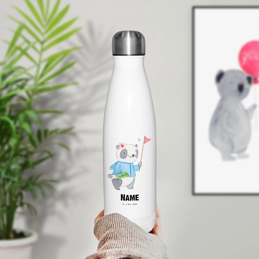 Personalised insulated bottle Tour guide Heart gift, gift idea, best, farewell gift, passing exam, anniversary, retirement, promotion, job start, sayings, funny, profession
