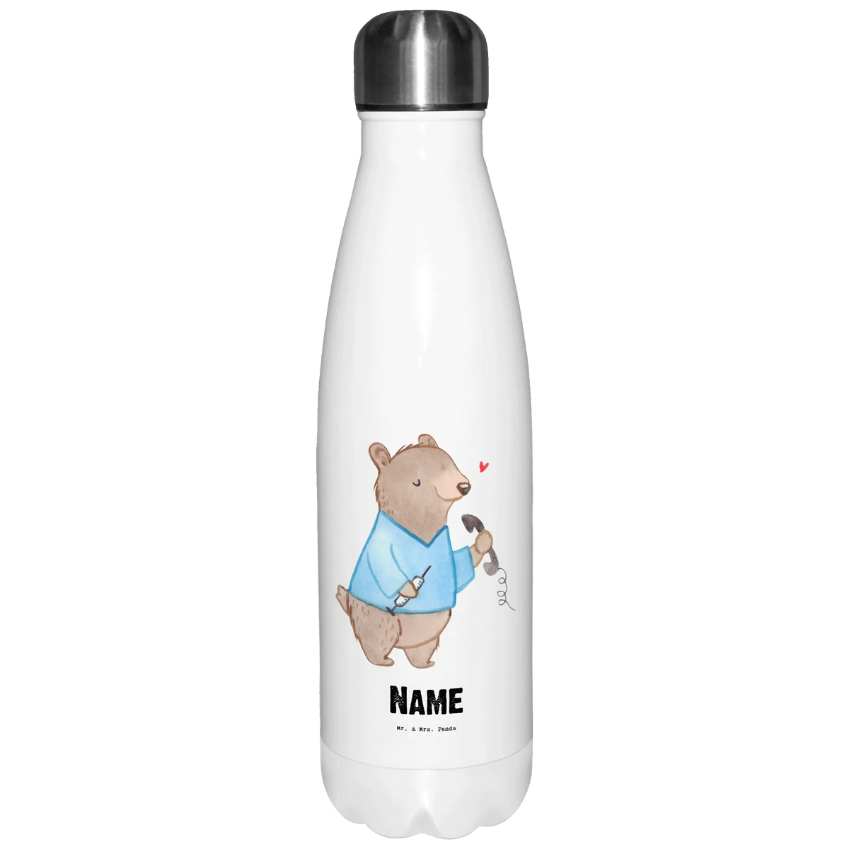 Personalised insulated bottle Nursing Assistant heart gift, gift idea, best, farewell gift, passing exam, anniversary, retirement, promotion, job start, sayings, funny, profession