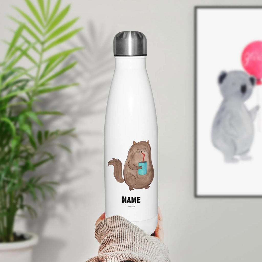 Personalised insulated bottle Cat can cat, tomcat, kitty, meow, kitten, housecat, mama cat, love cats, cat image, cat fan, cat lover, cat fancier, cat decoration, gift for cat lover, cat owner, funny cats, cat sayings, cat motto, funny cat gifts, fan merchandise, cat stuff, animal lover, pet, pussy, food, cats, Cats, cat food