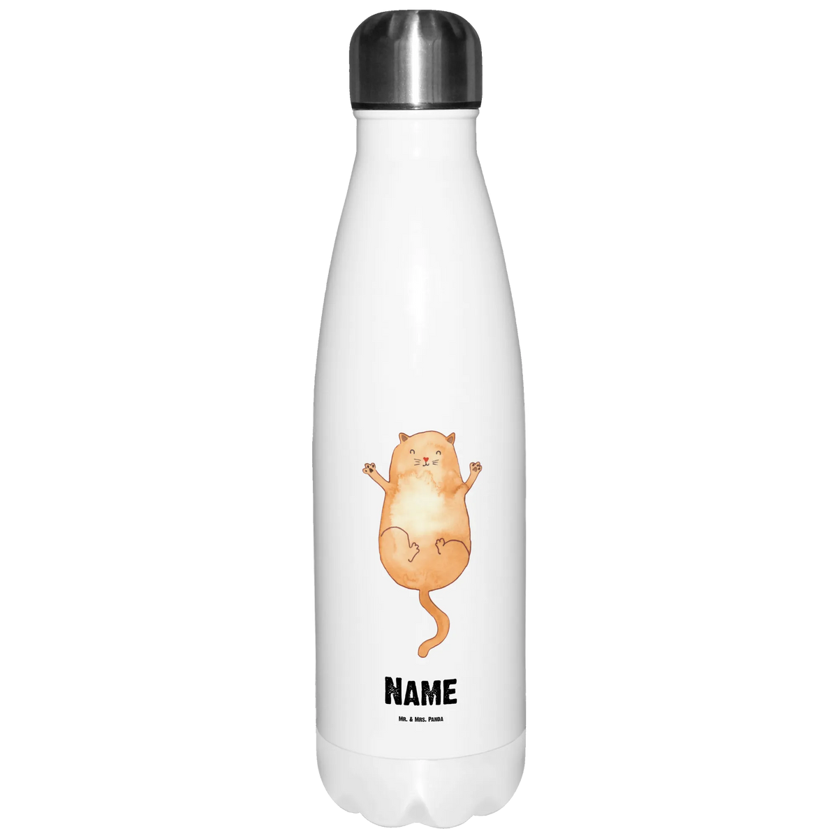 Personalised insulated bottle Cat Embrace cat, tomcat, kitty, meow, kitten, housecat, mama cat, love cats, cat image, cat fan, cat lover, cat fancier, cat decoration, gift for cat lover, cat owner, funny cats, cat sayings, cat motto, funny cat gifts, fan merchandise, cat stuff, animal lover, family, pussy, cats, girlfriend, best friends, Cats, cat love, pet, friends, love