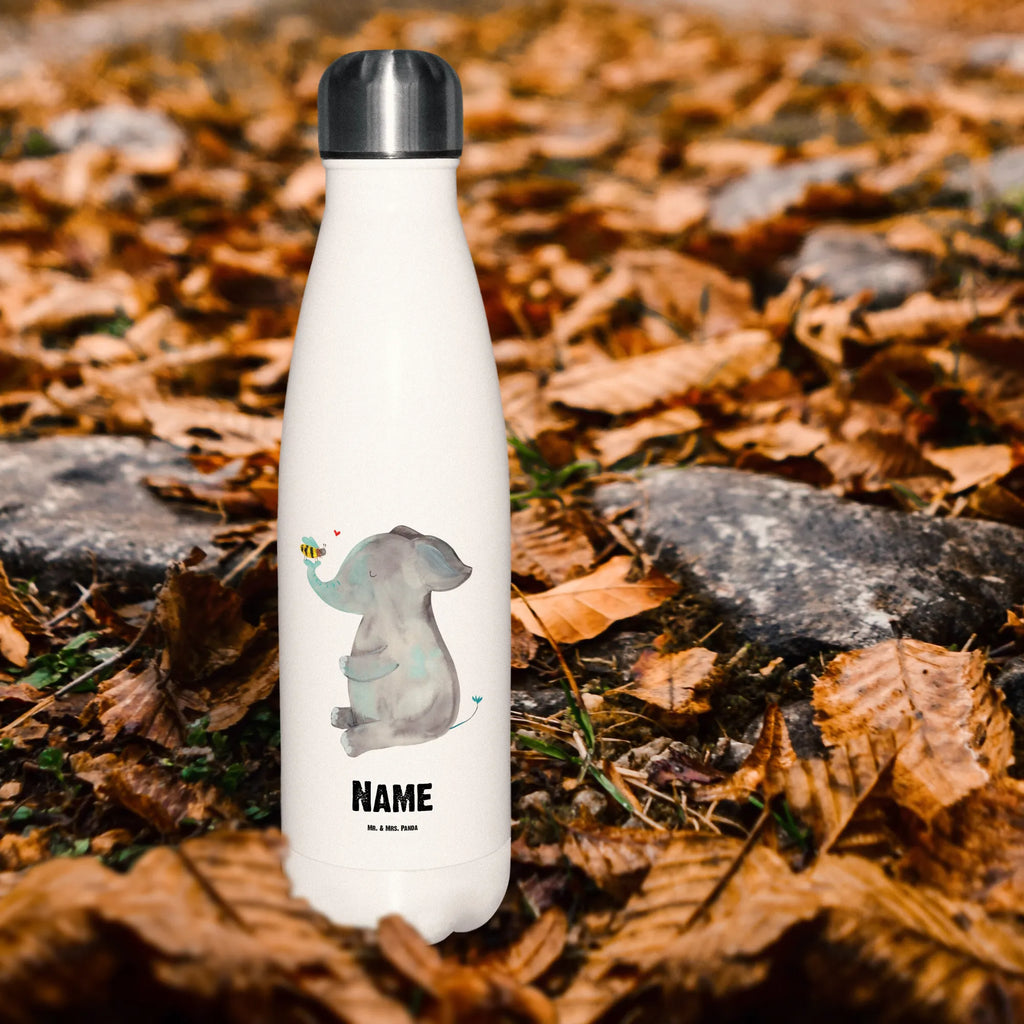 Personalised insulated bottle elephant bee small animals, cute, funny, cute animal motives, hand drawn, small world, funny sayings, good mood, happy, gifts, gift ideas, special gifts, animal lover, card, wedding gift, elephant, anniversary, love, marriage proposal, bee, love gift, love saying, proof of love