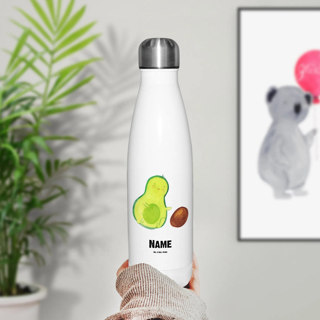 Personalised insulated bottle avocado core rolls avocado, vegetables, big love, baby, first child, birthday, love, infant, avocados, pregnancy, baby party, child, birth, for birth