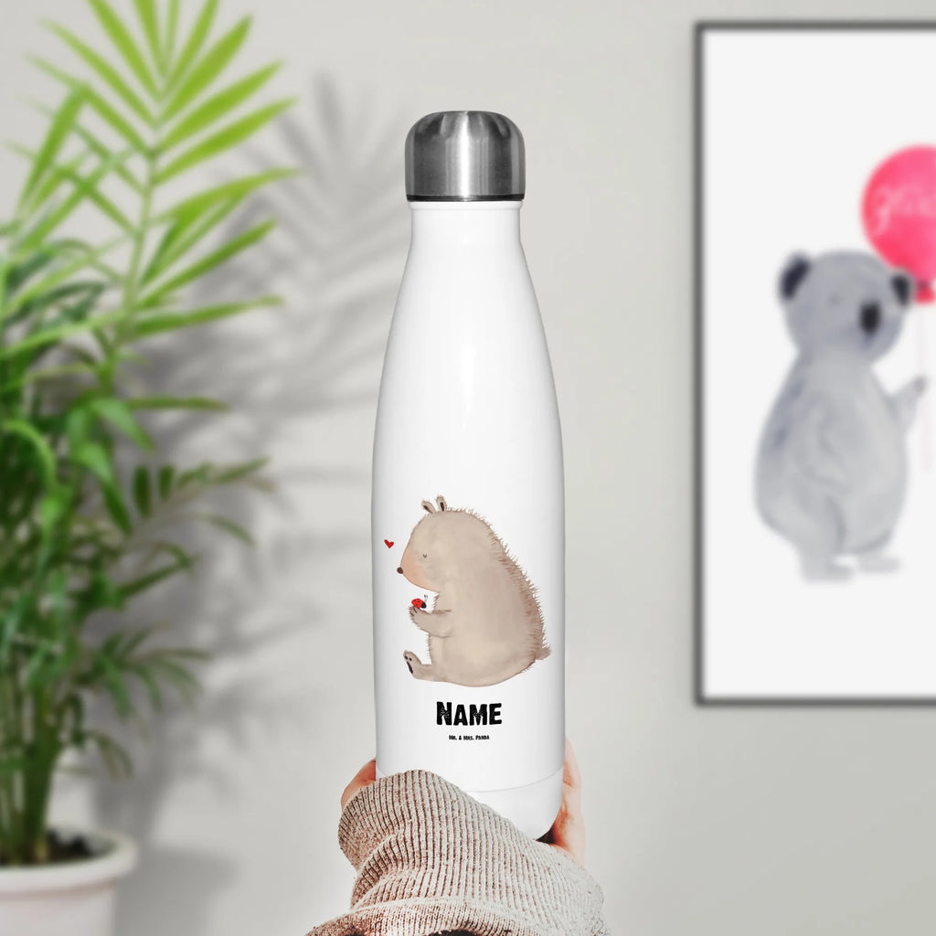 Personalised insulated bottle bear ladybug bear, teddy, teddy bear, cuddly toy, love, ladybird, motivation, life is beautiful, freedom