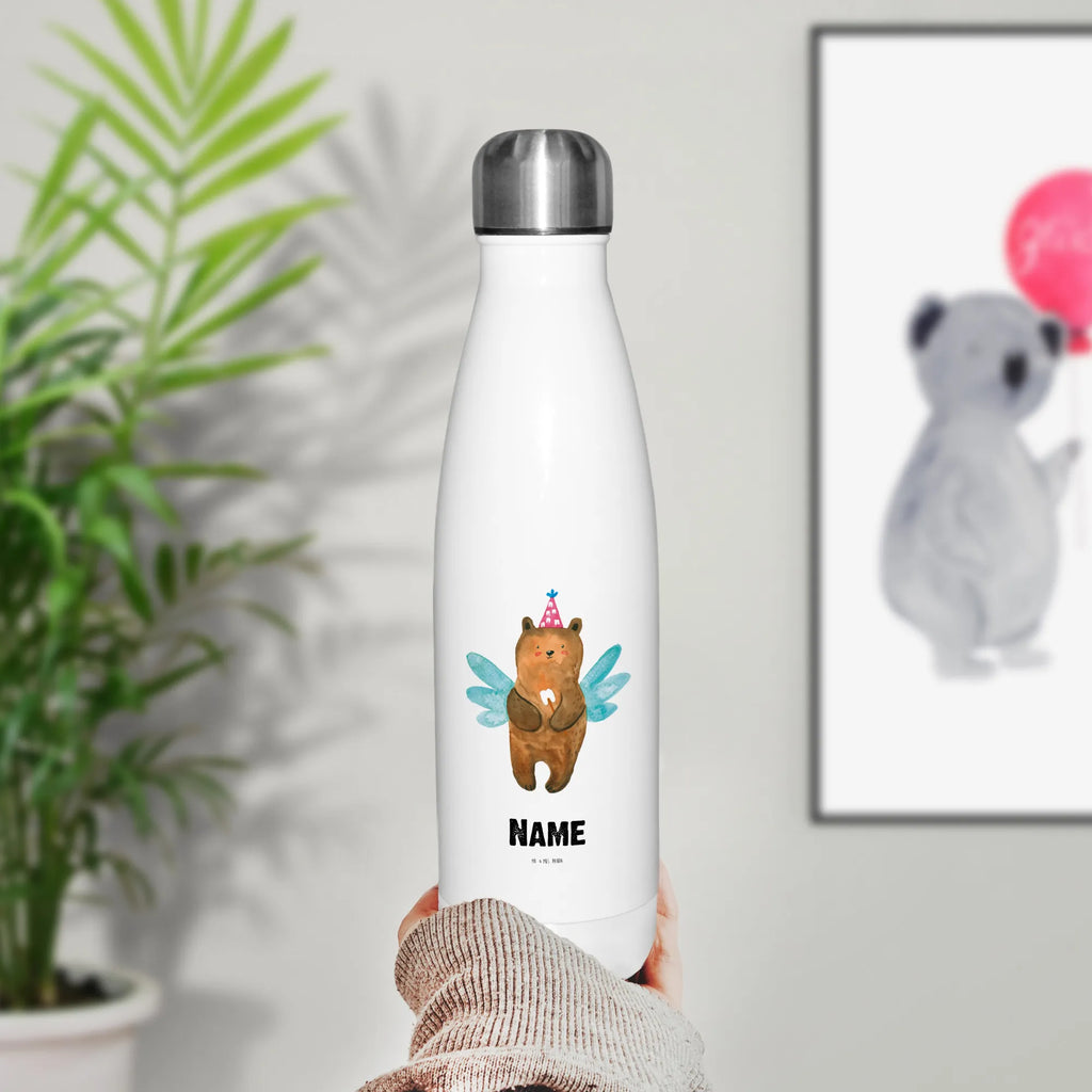 Personalised insulated bottle bear tooth fairy bear, teddy, teddy bear, cuddly toy, milk tooth, first tooth, Tooth fairy, fairy