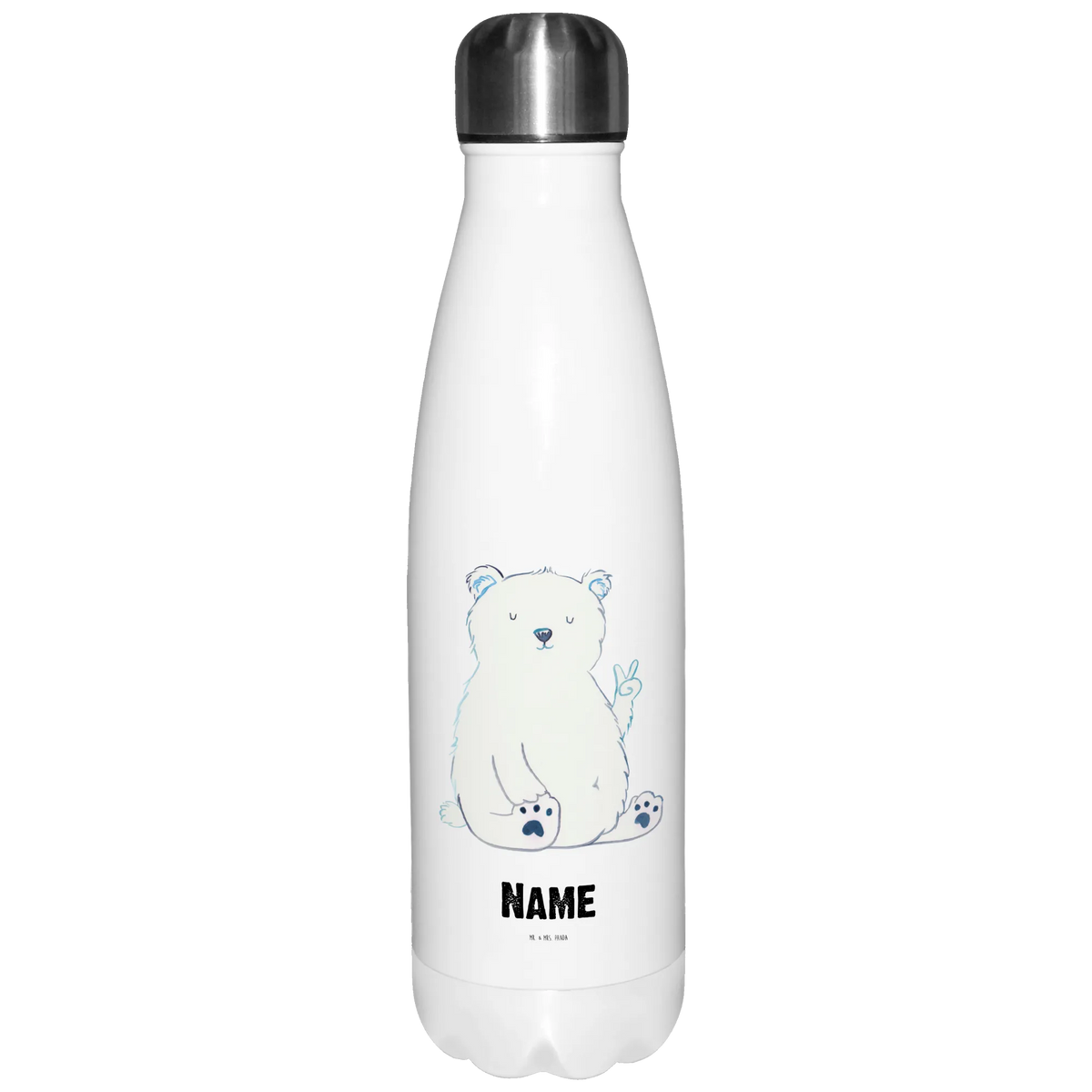 Personalised insulated bottle Icebear Lazy bear, teddy, teddy bear, cuddly toy, workplace, lazy, relaxing, home office, North Pole, office, office job, work, Polar bear