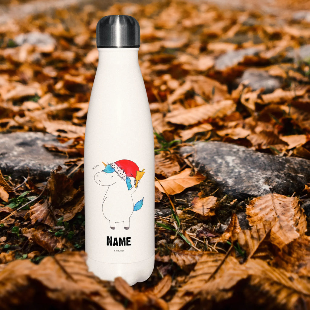 Personalised insulated bottle unicorn Santa Claus unicorn, unicorns, wish list, christmas present, gift, fairy dust, santa claus, christmas, chocolate, santa, Gin