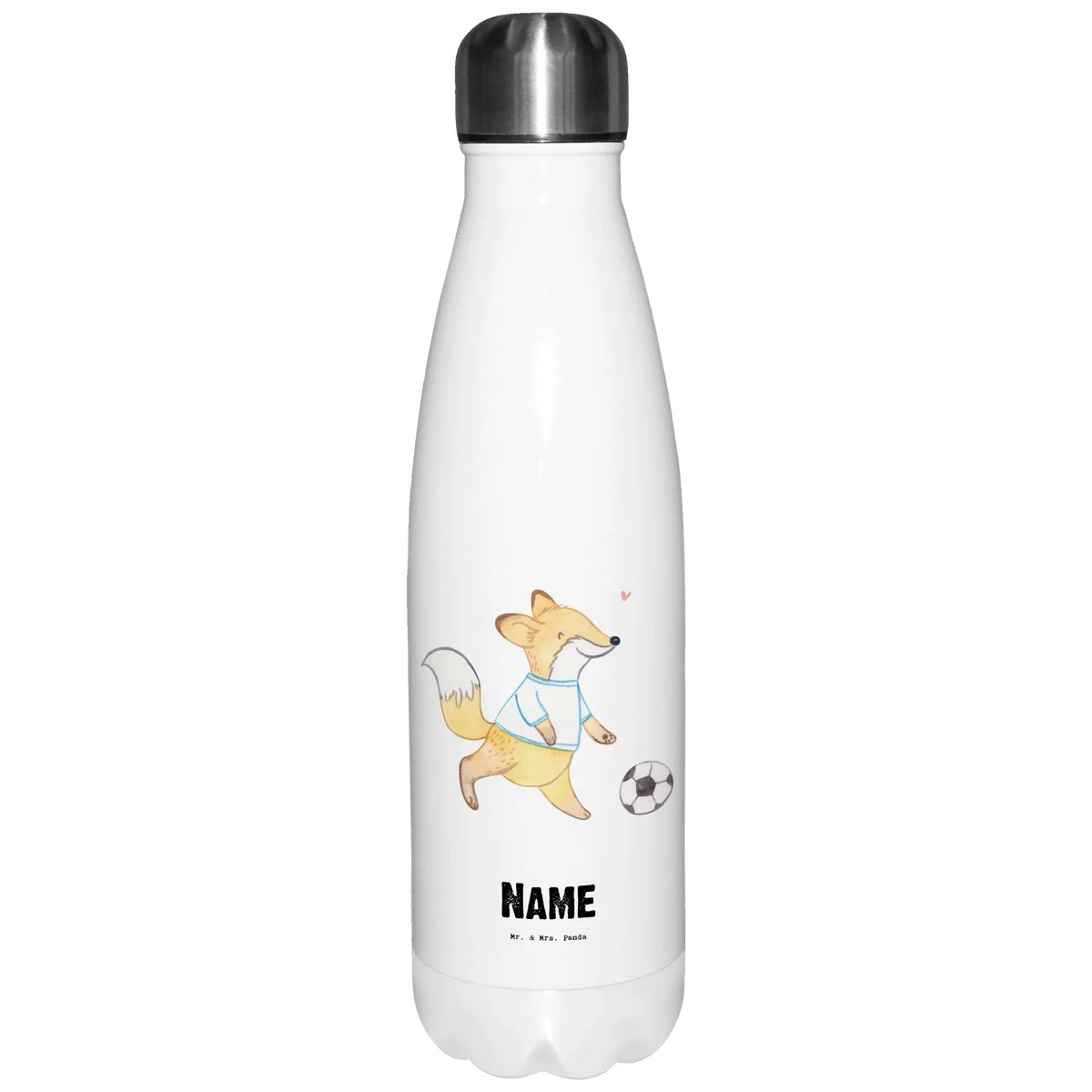 Personalisierte Thermosflasche Fuchs Fußball spielen Isolierflasche personalisiert, Thermoflasche Personalisiert, Sportflasche personalisiert, Trinkflasche personalisiert, Trinkflasche personalisiert Edelstahl, Wasserflasche personalisiert, Thermosflasche personalisiert, Personalisierte Sportflasche, Getränkeflasche Personalisiert, Personalisierte Trinkflasche Edelstahl, Personalisierte Thermosflasche, Personalisierte Wasserflasche, Personalisierte Trinkflasche, Personalisierte Thermoskanne, Personalisierte Edelstahlflasche, Geschenk, Schenken, Sport, Sportart, Hobby, Danke, Dankeschön, Auszeichnung, Gewinn, Sportler, Fußballtraining, Fußball spielen, Punktspiele, Fußballmannschaft, Fußballverein, Fußball, Fußball Turnier