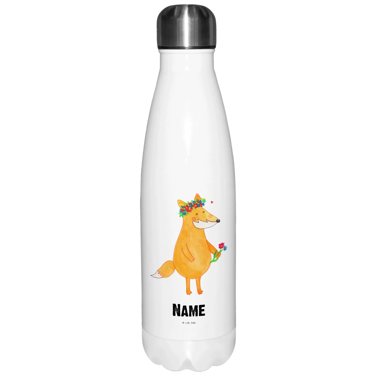 Personalised insulated bottle Fox Flower