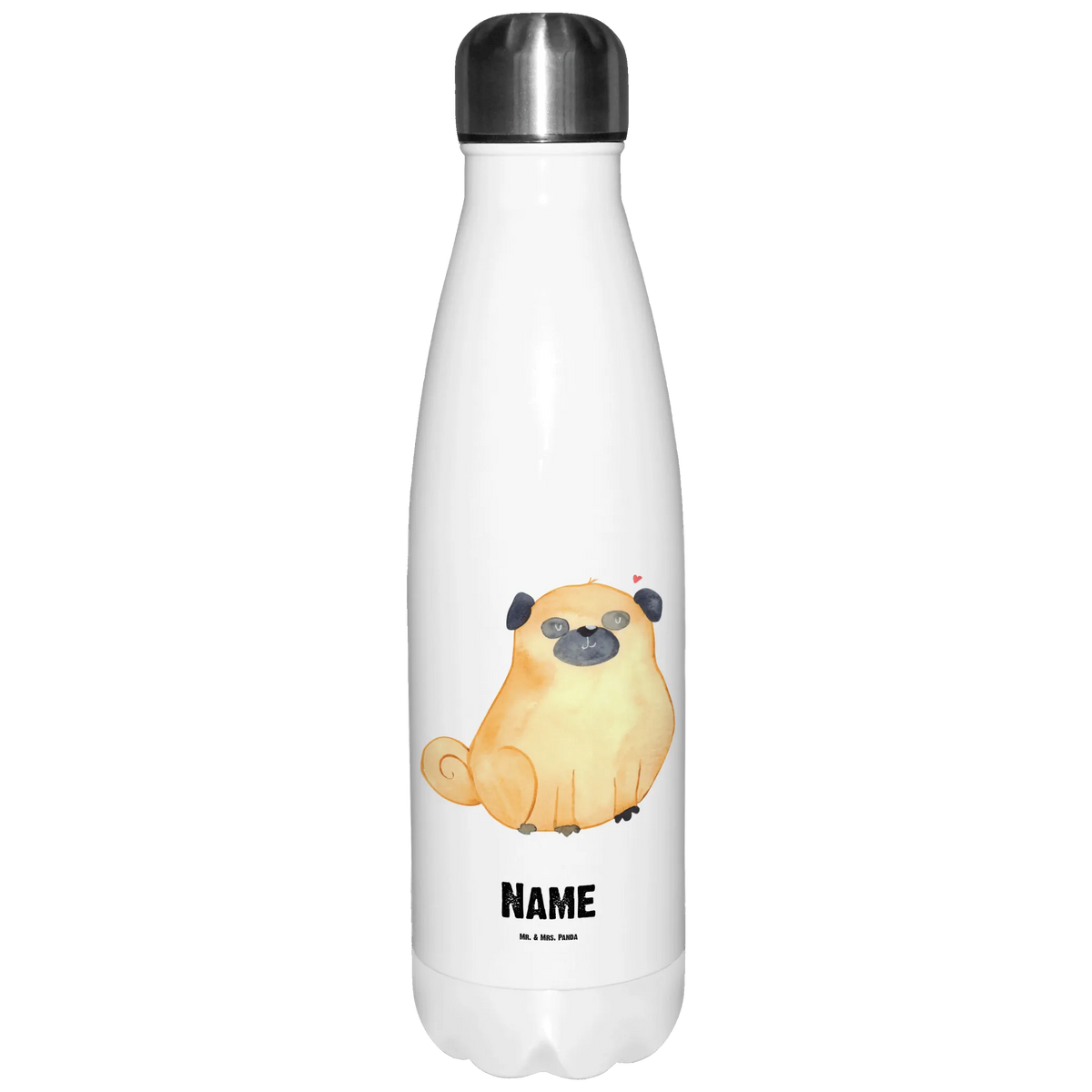 Personalised insulated bottle Pug dog breed, mutt, hound, woof, dog mama, love dogs, love for dogs, dog decorative items, bag with dog print, funny gifts for dog owners, what do you give a dog lover, Christmas gifts for dogs, gifts for dogs, dog sayings, Pug, dog love