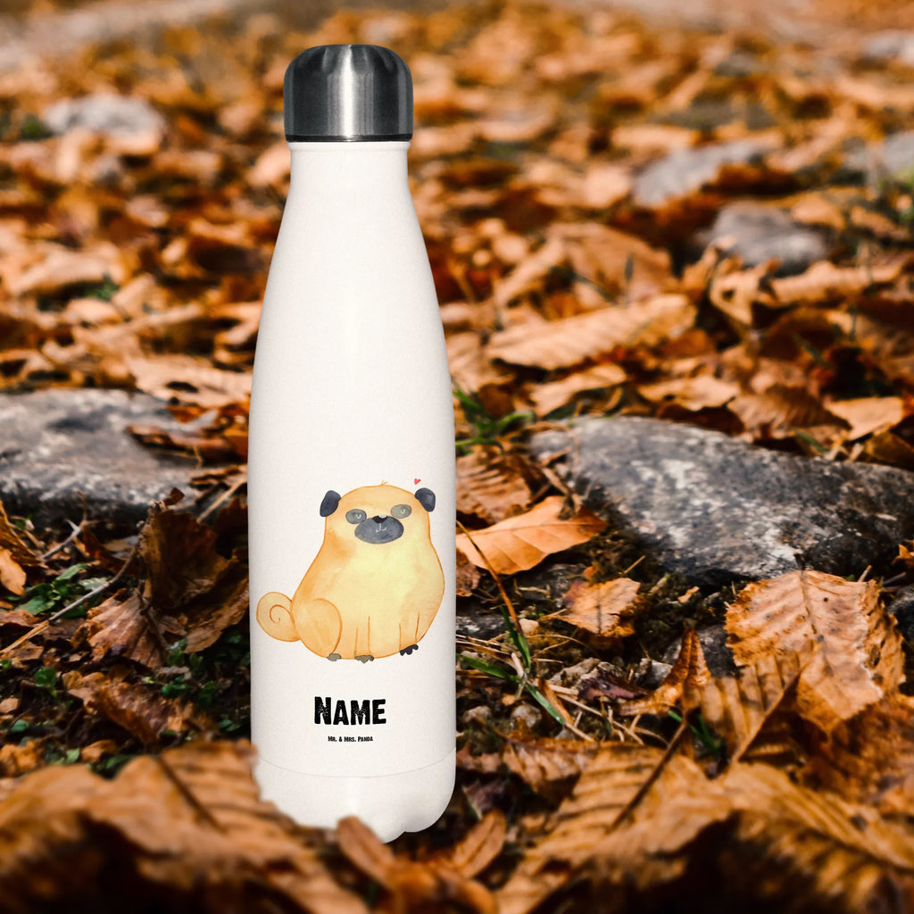 Personalised insulated bottle Pug dog, mutt, hound, woof, dog mama, dog breed, love dogs, love for dogs, dog decorative items, bag with dog print, funny gifts for dog owners, what do you give a dog lover, Christmas gifts for dogs, gifts for dogs, dog sayings, love, dog love, Pug