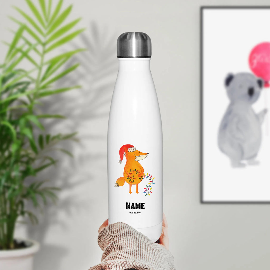 Personalised insulated bottle Fox Christmas Winter, Christmas, Christmas time, snow, Foxes, Fox, Santa Claus, Christmas Eve, Gift Christmas, Saying beautiful
