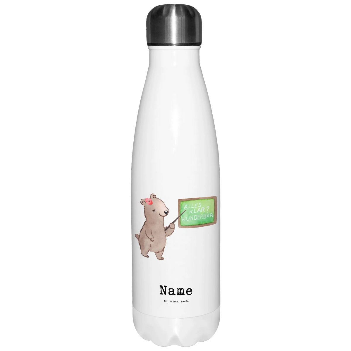 Personalised insulated bottle tutor heart gift, sayings, gift idea, best, farewell gift, passing exam, anniversary, retirement, promotion, job start, profession