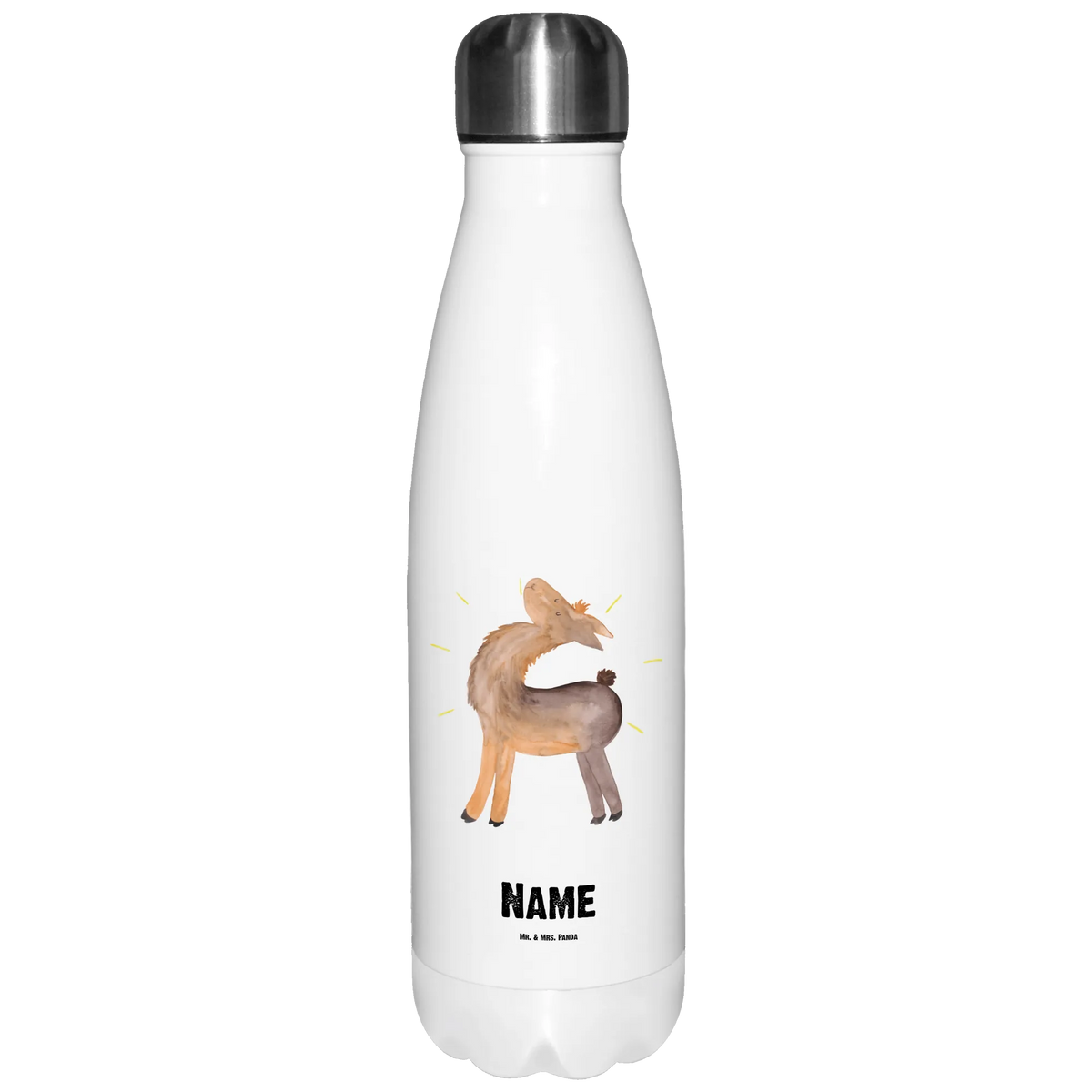 Personalised insulated bottle lama Proud Llama, llama, alpaca, trendy animal, New start, Hippie, Buddy, Best friend, Proud, Girlfriends, Outsider, Llamas, Family, Different, Lama, Girlfriend