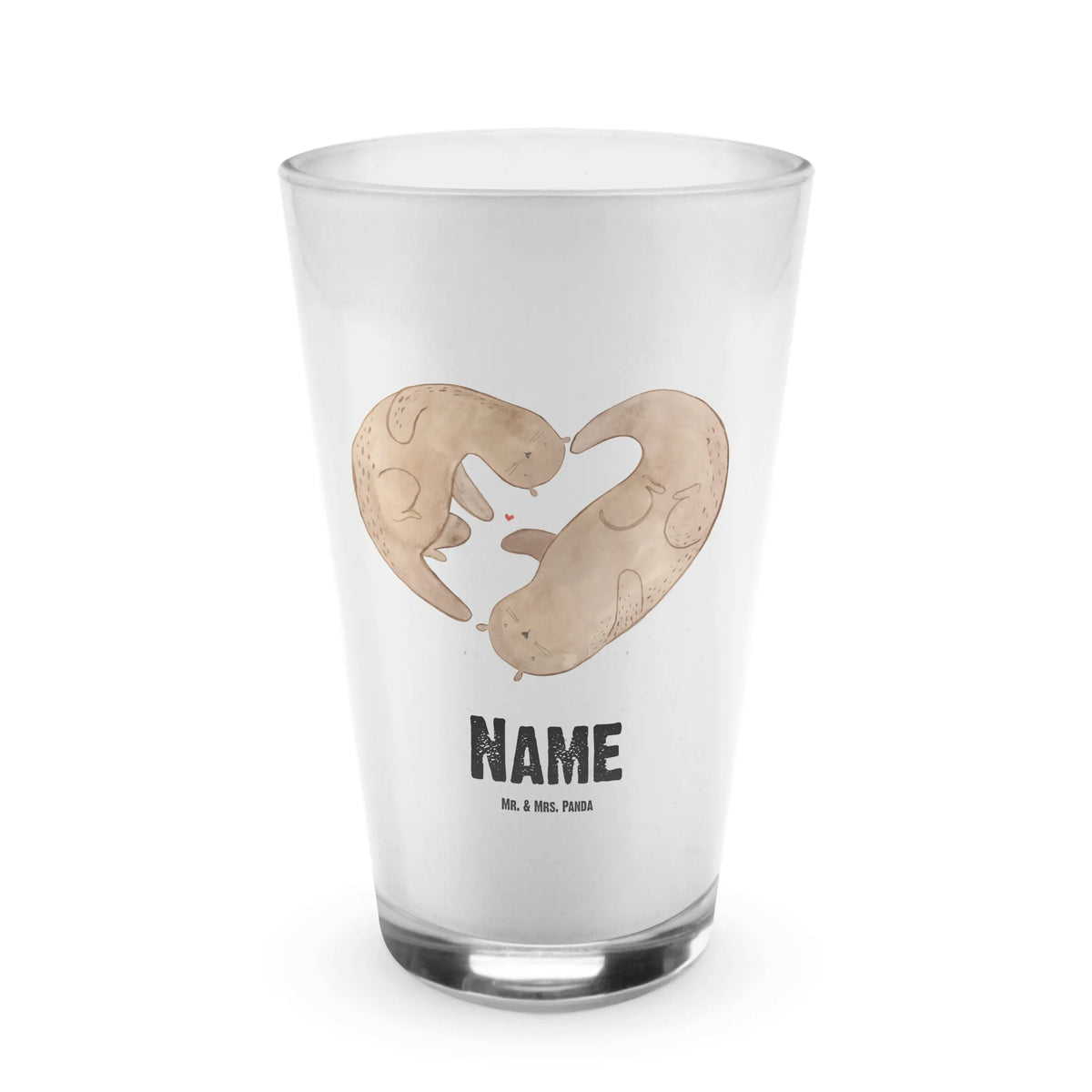 Personalised glass otter Heart otter, marten, sea otter, European otter, water mammal, aquatic animal, baby otter, predator, water, otter gifts, animal lover, gift ideas for animal lovers, animal, mammal, water animal, gifts for people in love, love, love you, wedding day, heart, engagement, better half, love gift, life together, anniversary, proof of love
