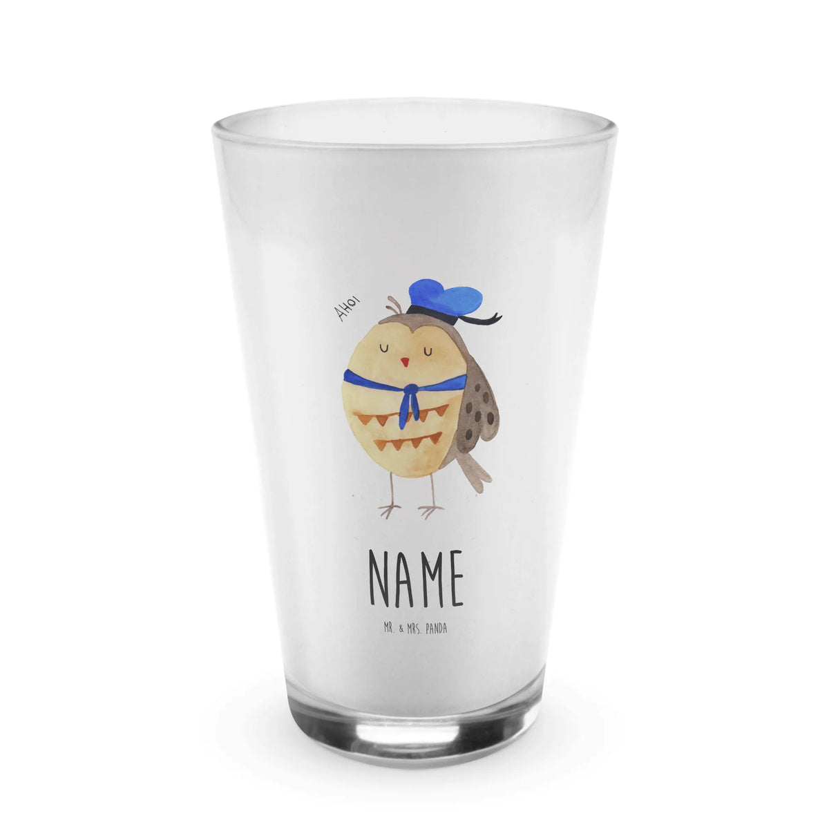 Personalisiertes Glas Eule Matrose