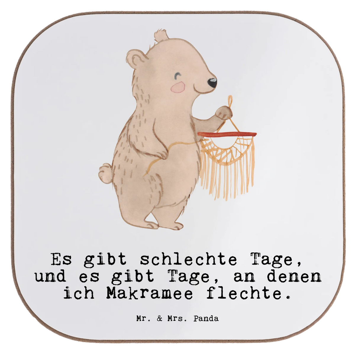 Square coaster bear macrame