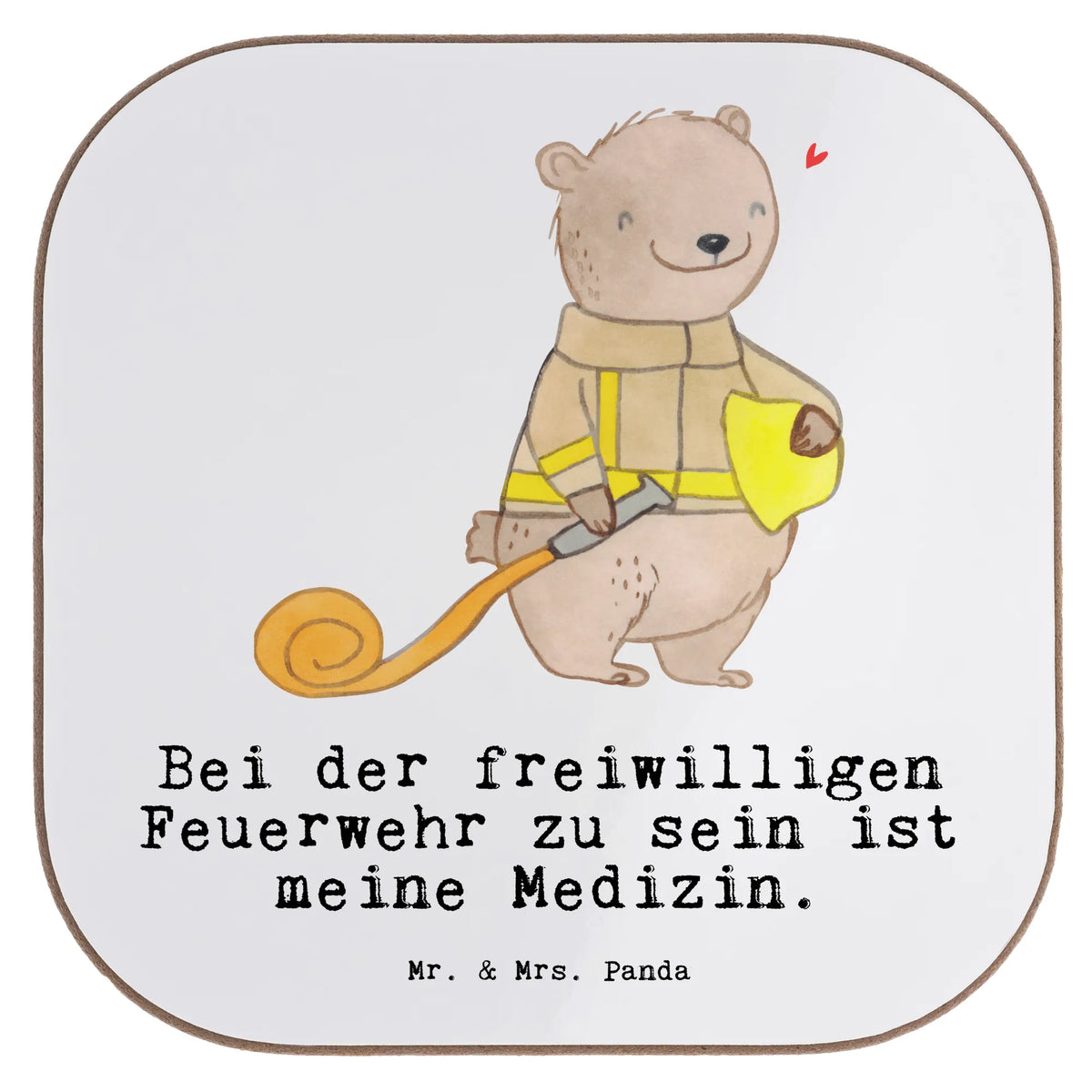 Square coaster bear Volunteer firefighter