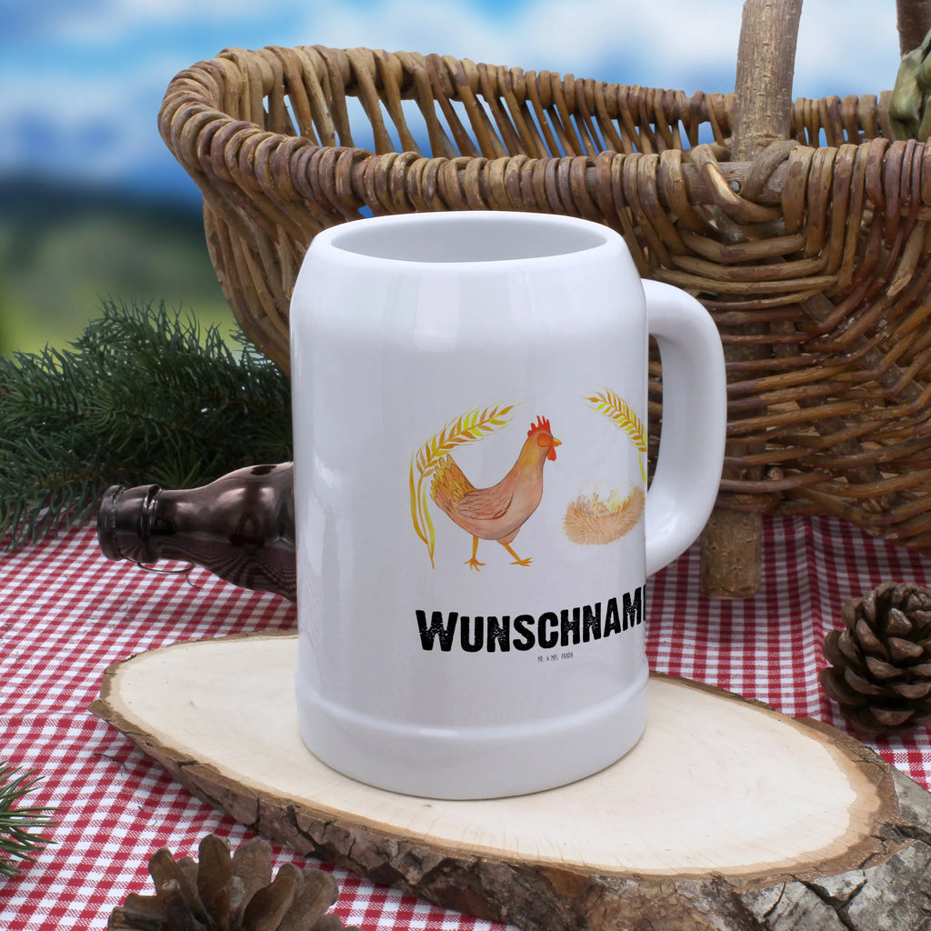Personalisierter Bierkrug Huhn stolz Bierkrug mit Namen, Bierkrug personalisieren, Bierglas mit Namen, Personalisierung, Bedrucken, Bauernhof, Hoftiere, Landwirt, Landwirtin, Hahn, Henne, Hühner, Eier, Hof, Landleben, Motivation, Geburt, Magie, Spruch, Schwangerschaft
