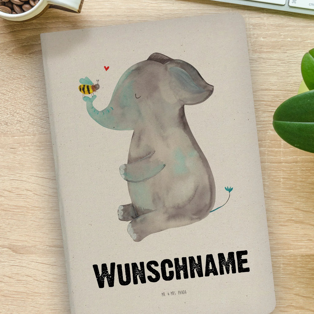 Personalised notebook elephant bee small animals, cute, funny, cute animal motives, hand drawn, small world, funny sayings, good mood, happy, gifts, gift ideas, special gifts, animal lover, card, love saying, proof of love, anniversary, love, bee, wedding gift, elephant, marriage proposal, love gift