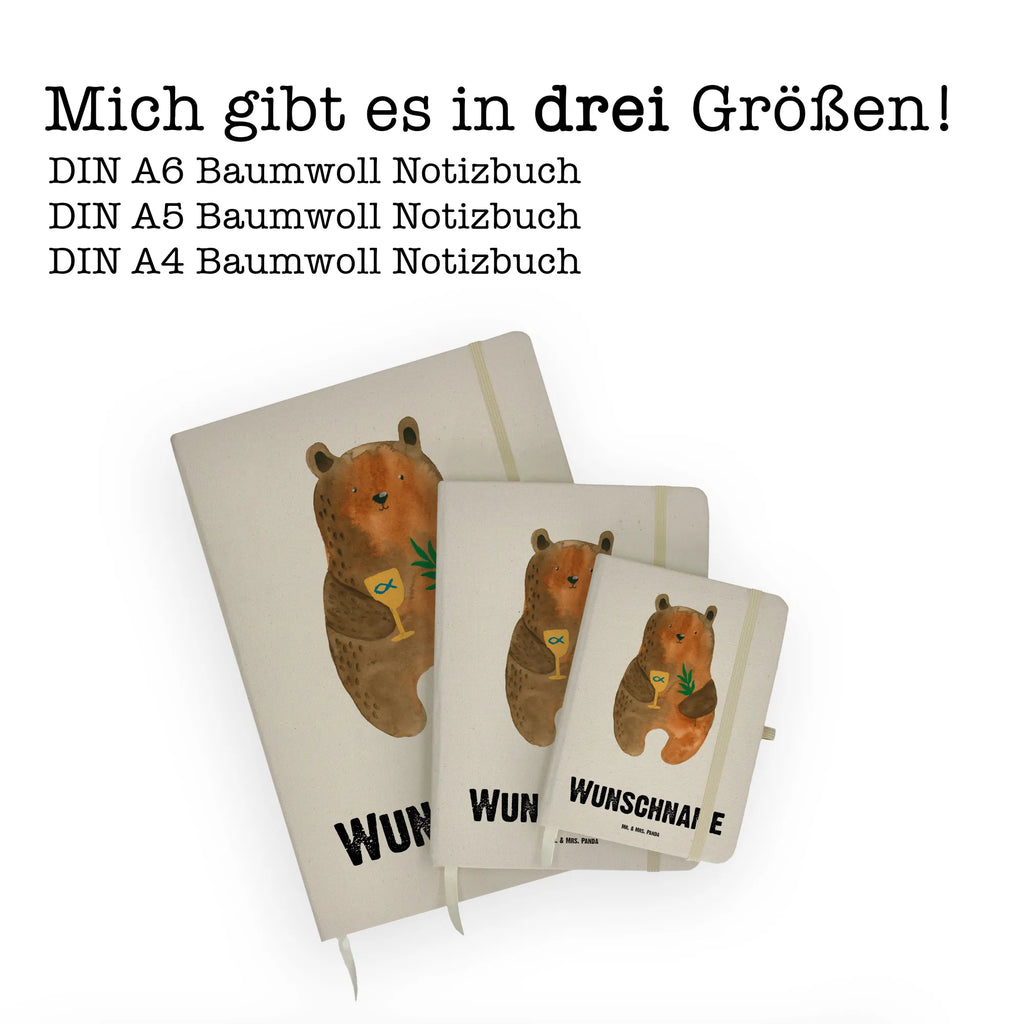 Personalised notebook bear confirmation bear, teddy, teddy bear, cuddly toy, evangelic, confirmation, church, service