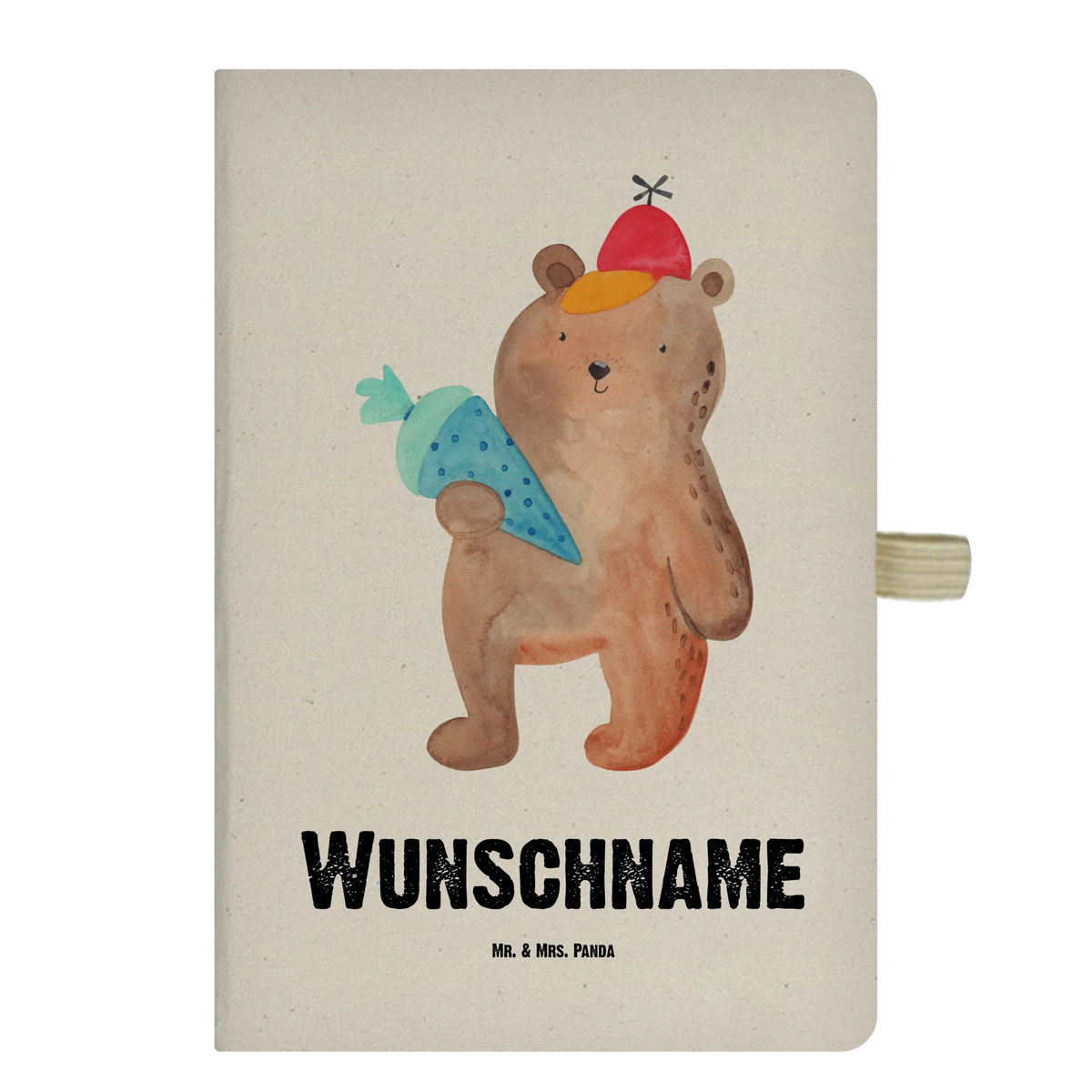 Personalised notebook bear School cone bear, teddy, teddy bear, cuddly toy, School bag, Primary school, School enrolment gift, Starting school, First day of school gift, School gift, Bear motif
