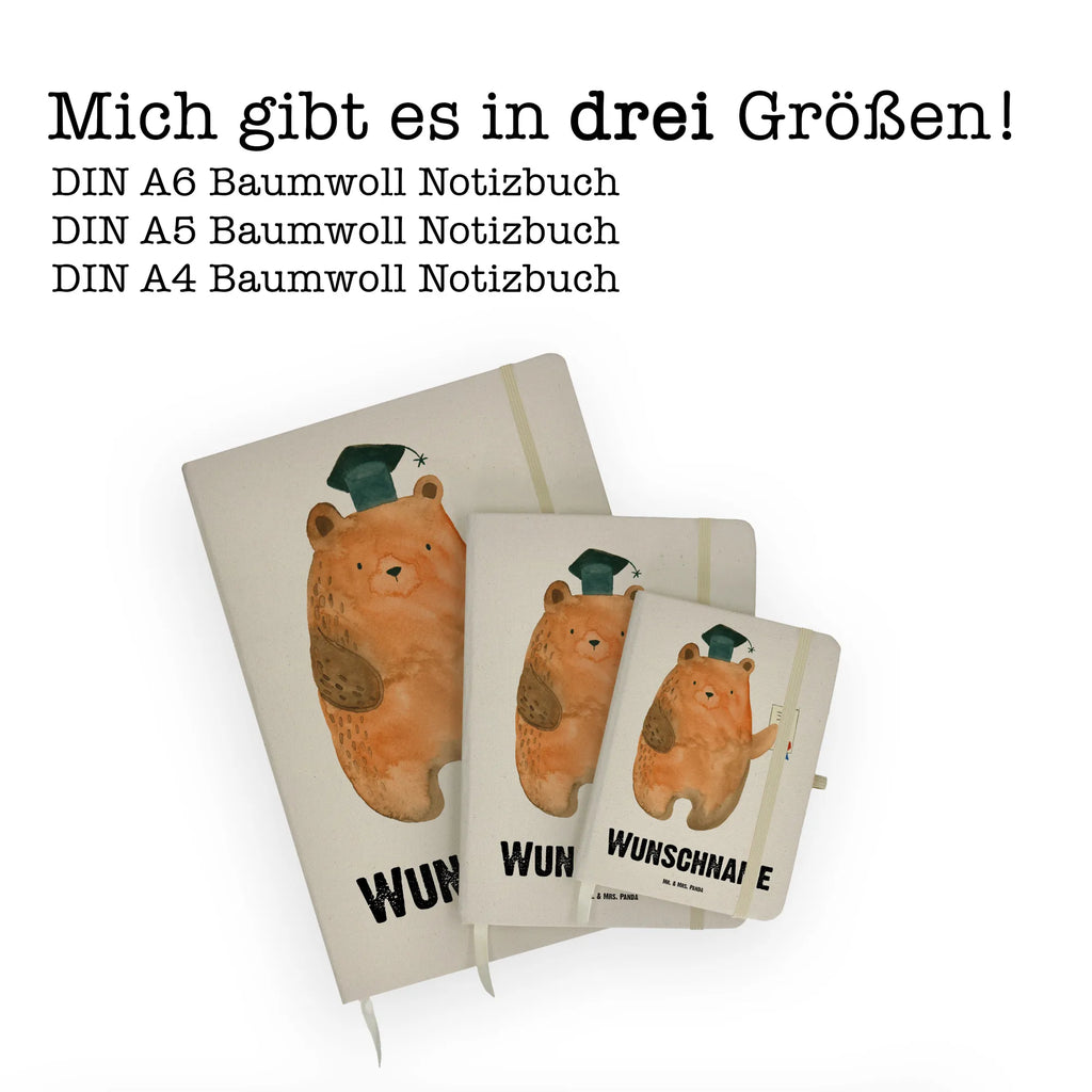 Personalised notebook bear Test bear, teddy, teddy bear, cuddly toy, Abitur, examinations, examination passed, certificate, degree, diploma