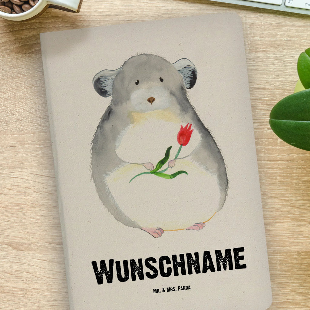 Personalised notebook chinchilla flower small animals, cute, funny, cute animal motives, hand drawn, small world, funny sayings, good mood, happy, gifts, gift ideas, special gifts, animal lover, card, chinchillas, depression, happiness, chinchilla, grief, office life, being sad, office, heartache, chaos