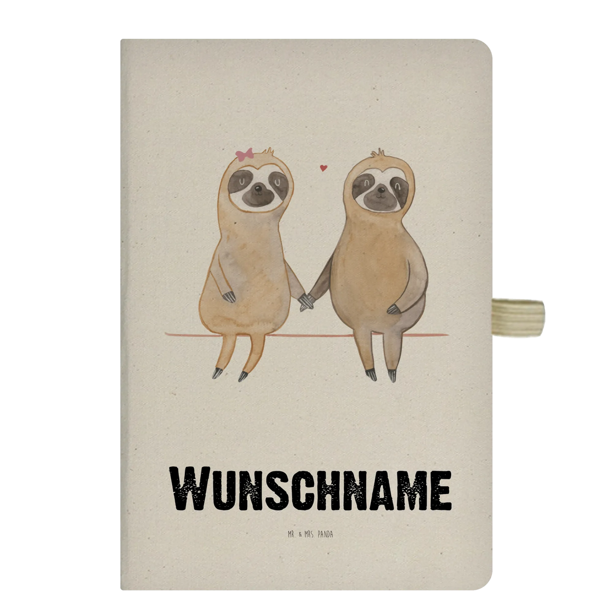 Personalised notebook sloth pair trend animal, lovers, together, sloth love, engaged, in love, favourite animal, relax, lazy, sloth couple