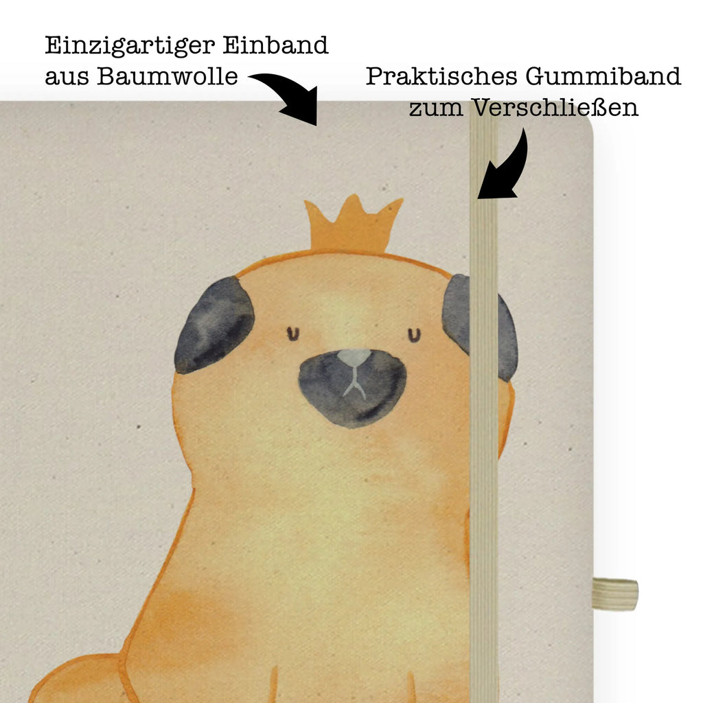 Personalised notebook pug Crown dog, mutt, hound, woof, dog mama, dog breed, love dogs, love for dogs, dog decorative items, bag with dog print, funny gifts for dog owners, what do you give a dog lover, Christmas gifts for dogs, gifts for dogs, dog sayings, Pug, childless, allergic, house rules, dog owners. Saying, funny