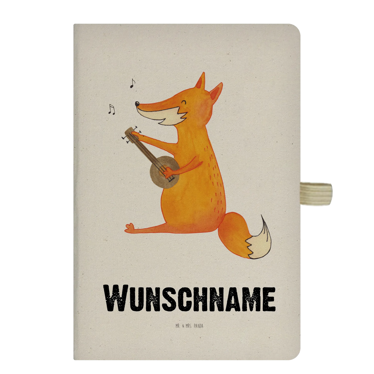 Personalised notebook Fox guitar fox, foxes, forest wildlife, clever as a fox, animal lover, guitar, music saying, gift musician, Fox, singer, musician