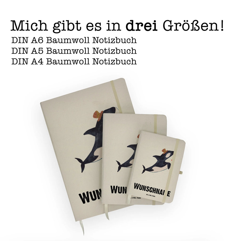 DIN A4 Personalizowany Notatnik Orka cylinder Zwierzeta morskie, Morze, Wakacje