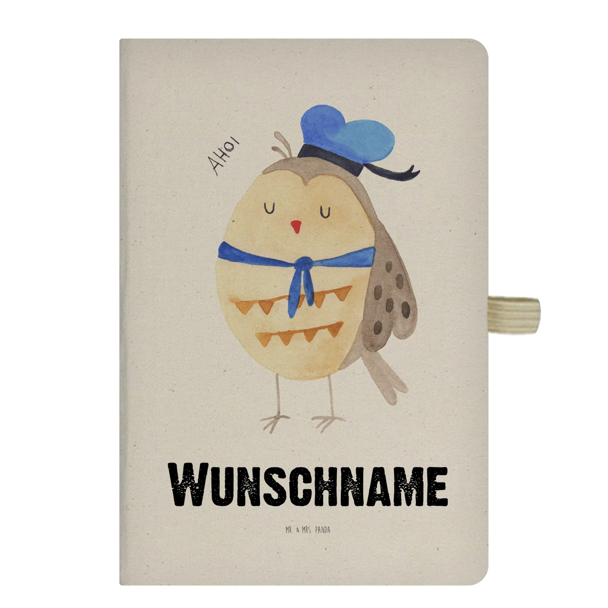 Personalised notebook Owl sailor owl, forest animal, bird, nocturnal, gift ideas, birthday present, illustrated, funny, romantic gift, owl decor, Wedding anniversary gift, Pun funny, Girlfriend, Owl decoration, Owl, Home port, Sailor, Marriage, Owl saying, Mariner