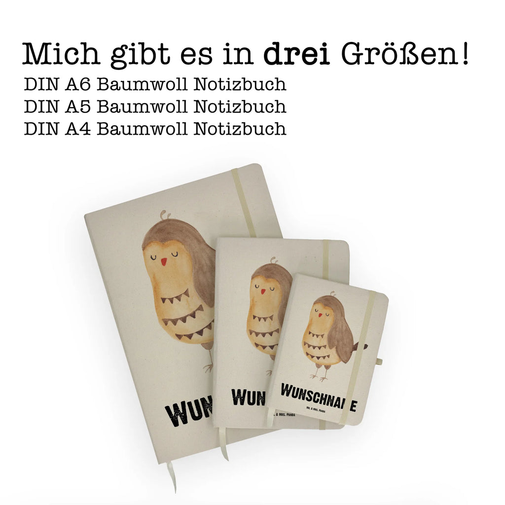 Personalised notebook Owl Satisfied owl, forest animal, bird, nocturnal, gift ideas, birthday present, illustrated, funny, romantic gift, owl decor, Owl saying, Pun funny, Wedding anniversary gift, Saying beautiful, Romantic, Love saying, Owl, Owl deco