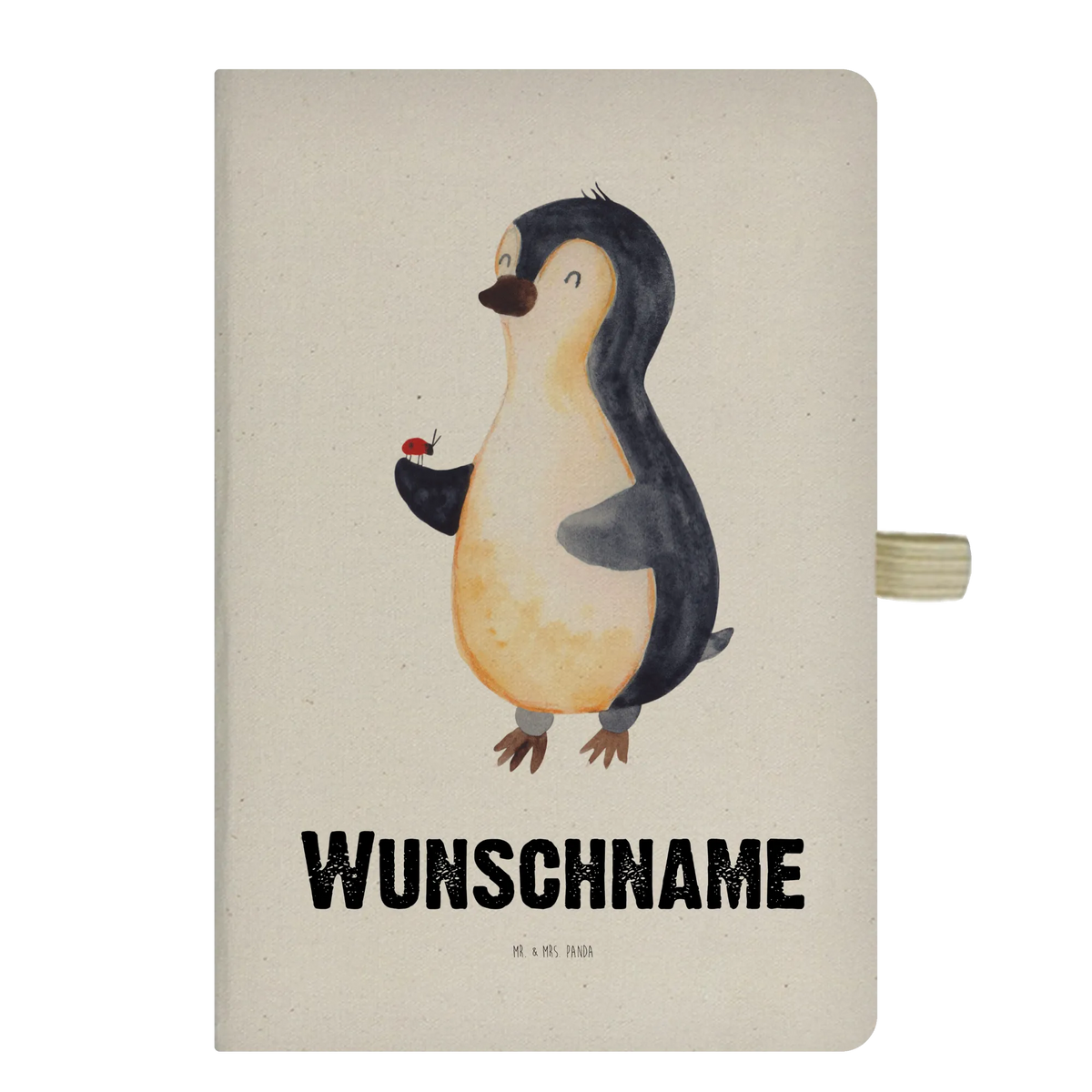 Personalised notebook Penguin ladybug Penguin, North Pole, Winter, Penguins, ladybird, happiness, joy, joy of life, penguins, love, wonder