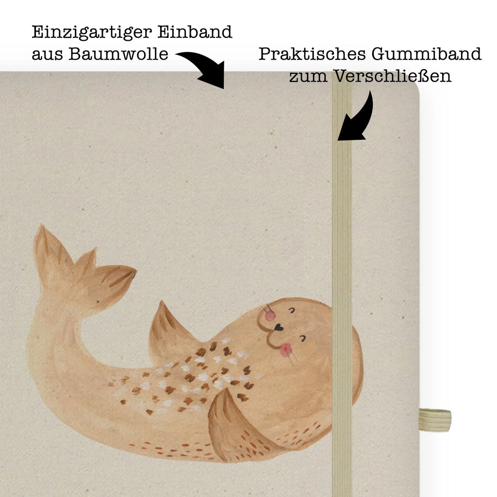 Personalised notebook seal Lay small animals, cute, funny, cute animal motives, hand drawn, small world, funny sayings, good mood, happy, gifts, gift ideas, special gifts, animal lover, card, seal, beach, laughter, seals, Seal, sea animal, North Sea, Baltic Sea, joy