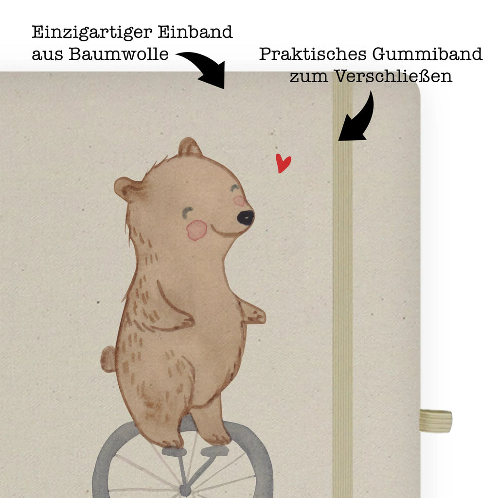 Personalised notebook bear ride a unicycle Gift, sport, hobby, giving, thank you, award, profit, athlete, ride a unicycle