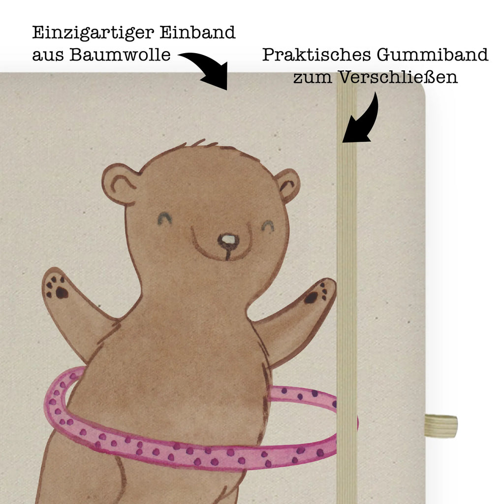 Personalised notebook bear hula hoops Gift, sport, hobby, giving, thank you, award, profit, athlete, Hula Hoop, training, fitness