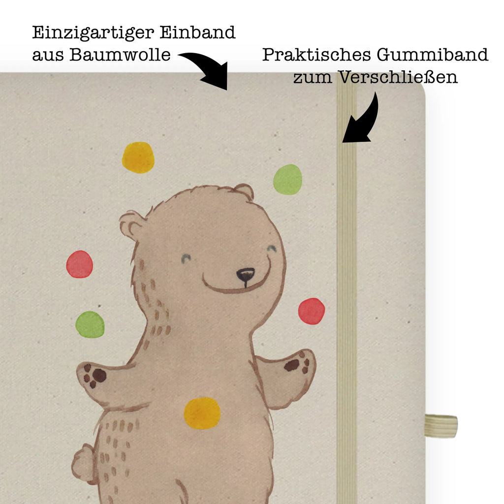 Personalised notebook bear Juggle Gift, sport, hobby, giving, thank you, award, profit, athlete, Juggling, juggler, circus, artistry