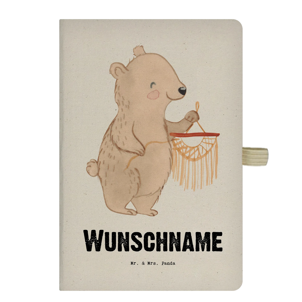 Personalised notebook bear macrame Gift, sport, hobby, giving, thank you, award, profit, athlete, Macrame, crafts with macrame, crafts