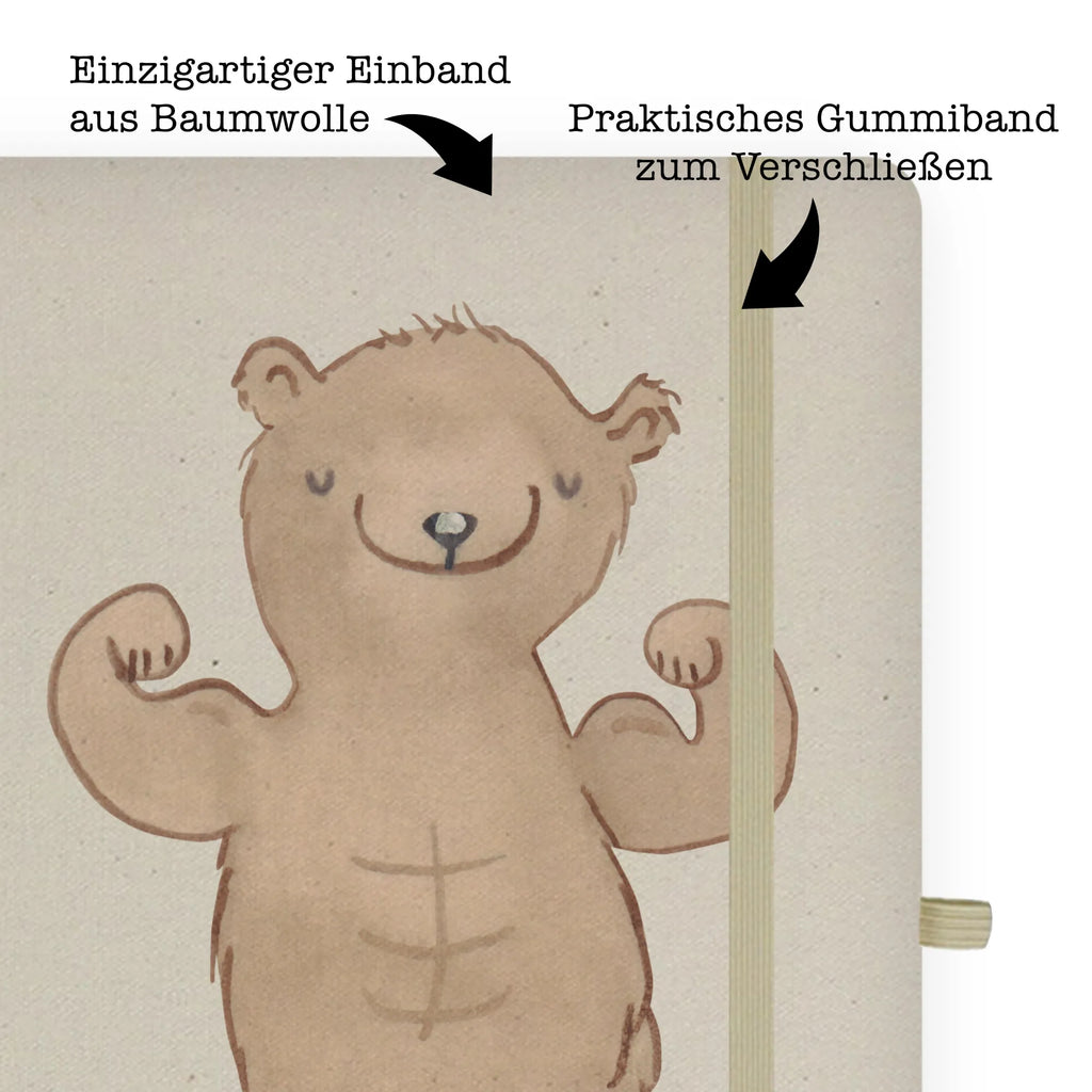 Personalised notebook bear body building Gift, sport, hobby, giving, thank you, award, profit, athlete, competitive sports, Bodybuilding, sports, body shaping, muscle mass