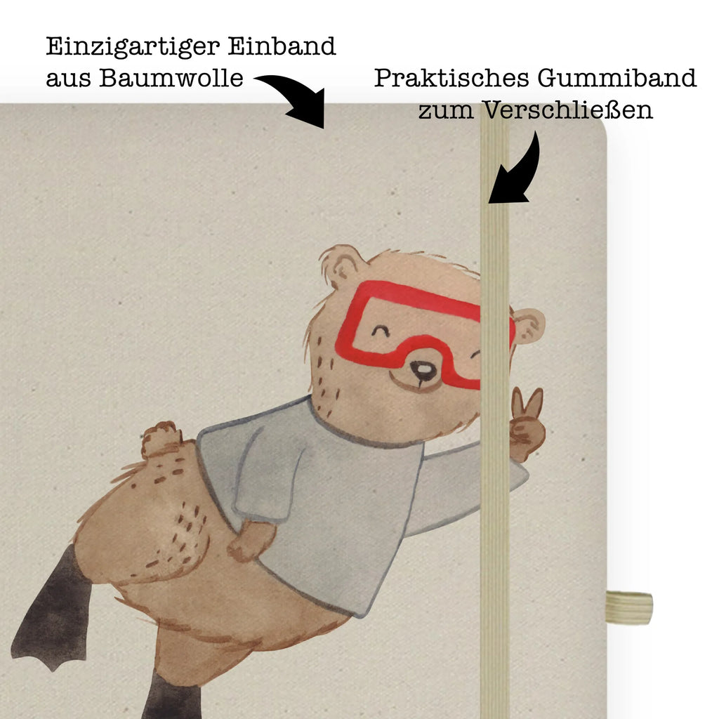 Personalised notebook bear Dive Gift, sport, hobby, giving, thank you, award, profit, athlete, snorkeling, diving, diving school, dive, Diving