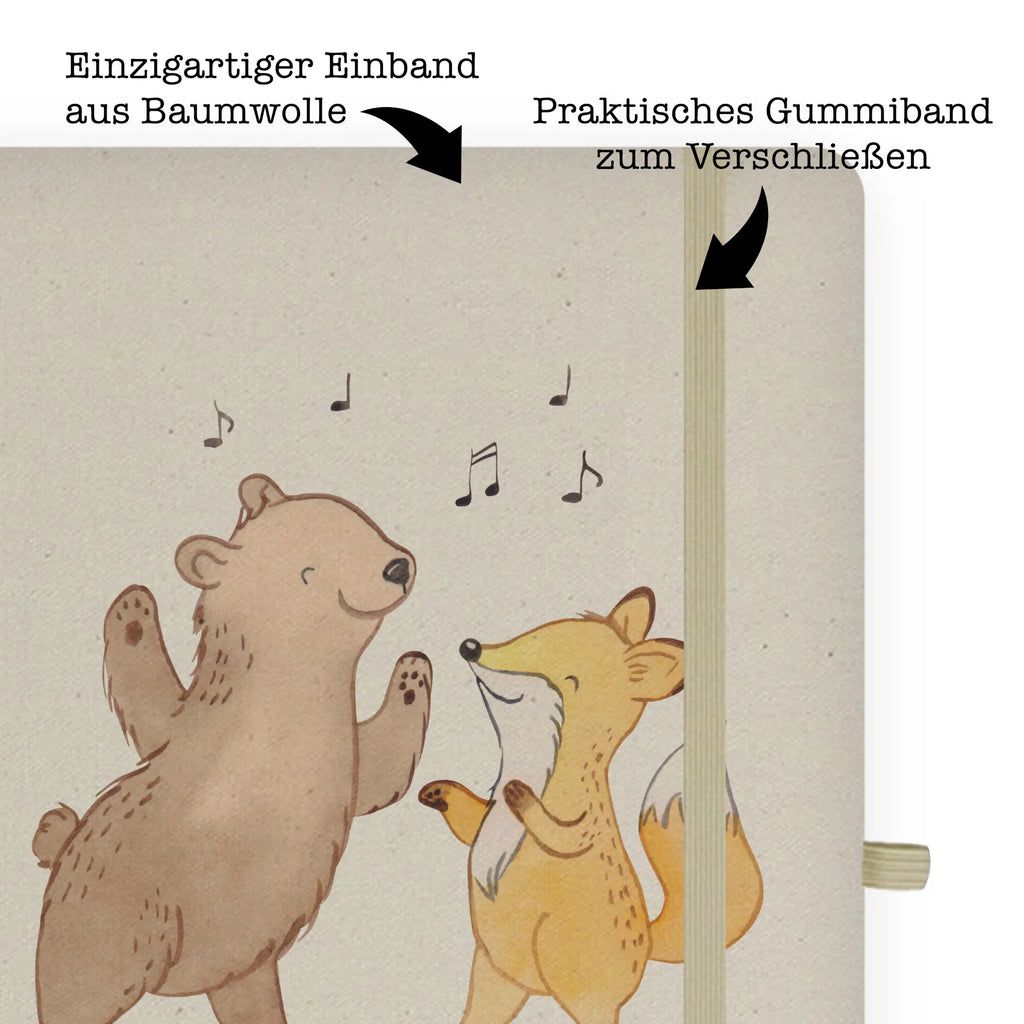 Personalised notebook Bear &amp; Fox disco Gift, sport, hobby, giving, thank you, award, profit, athlete, partying, dance mood, clubs, clubbing, Disco, nightclub, dancing