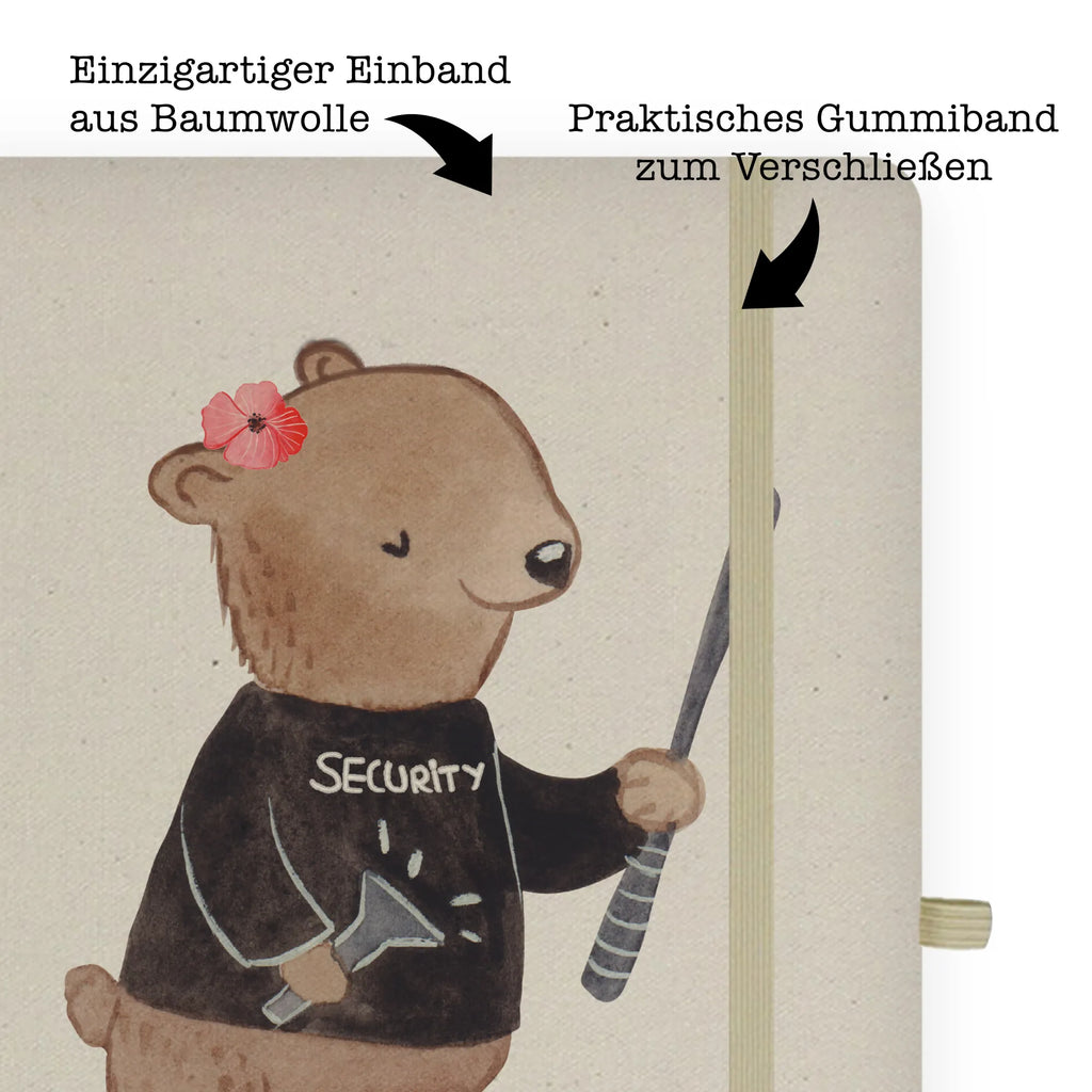 Personalised notebook Female security service employee Heart gift, gift idea, best, farewell gift, passing exam, anniversary, retirement, promotion, job start, sayings, funny, profession