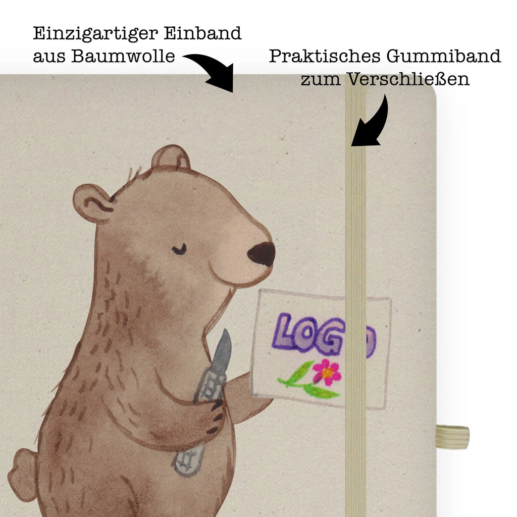 Personalised notebook Advertising Technician Heart gift, gift idea, best, farewell gift, passing exam, anniversary, retirement, promotion, job start, sayings, funny, profession