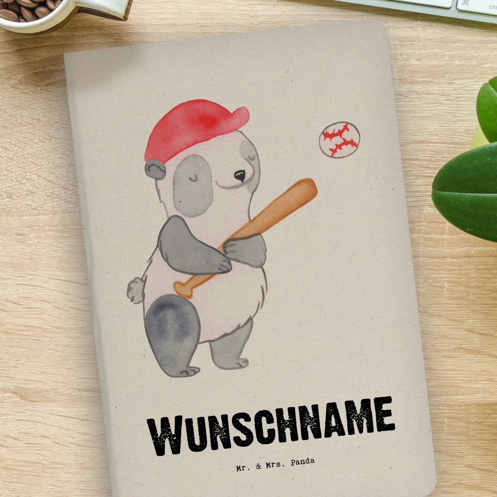 DIN A4 Personalizowany Notatnik Panda Gra w baseball Prezent, Sport, Dyscyplina sportowa, Hobby, Darować, Dziękuję, Dzięki, Wyróżnienie, Wygrana, Sportowiec