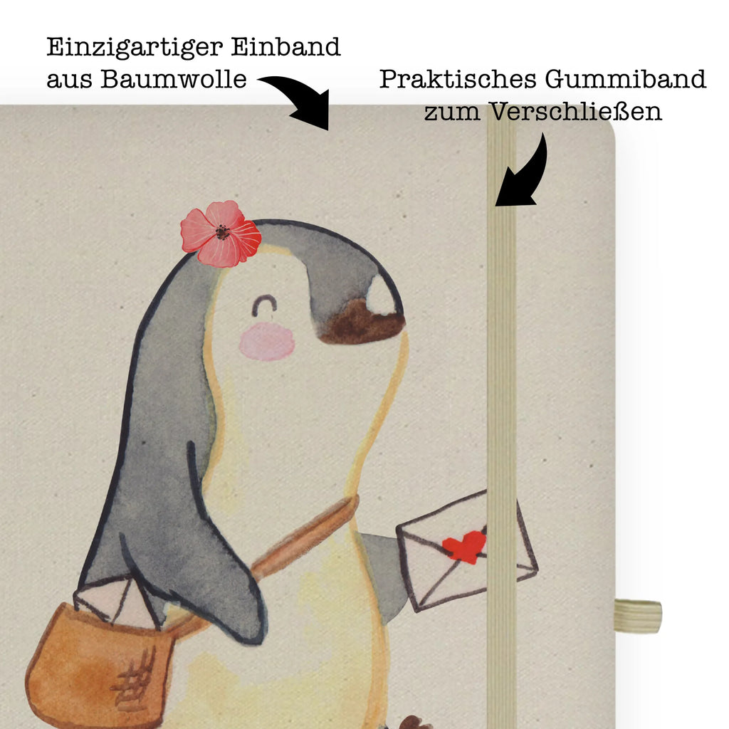 Personalised notebook mailwoman heart gift, gift idea, best, farewell gift, passing exam, anniversary, retirement, promotion, job start, sayings, funny, profession