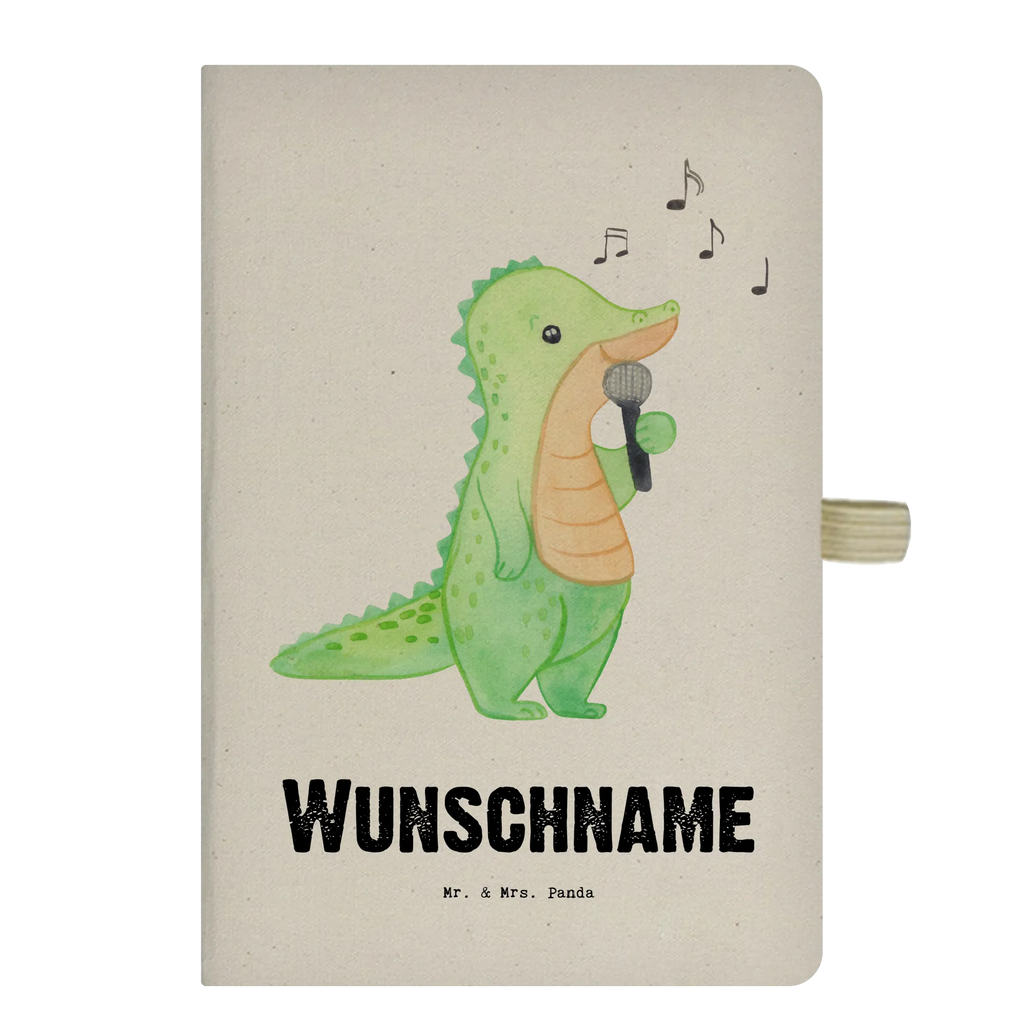 Personalised notebook crocodile To sing Gift, sport, hobby, giving, thank you, award, profit, athlete, vocals, hobby singers, band, Singing, live performance