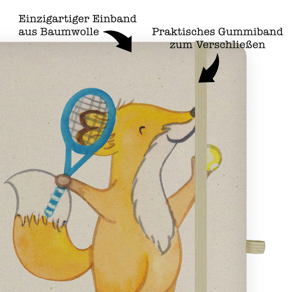 Personalised notebook Fox play tennis Gift, sport, hobby, giving, thank you, award, profit, athlete, tennis club, tennis tournament, ball sport, Playing tennis