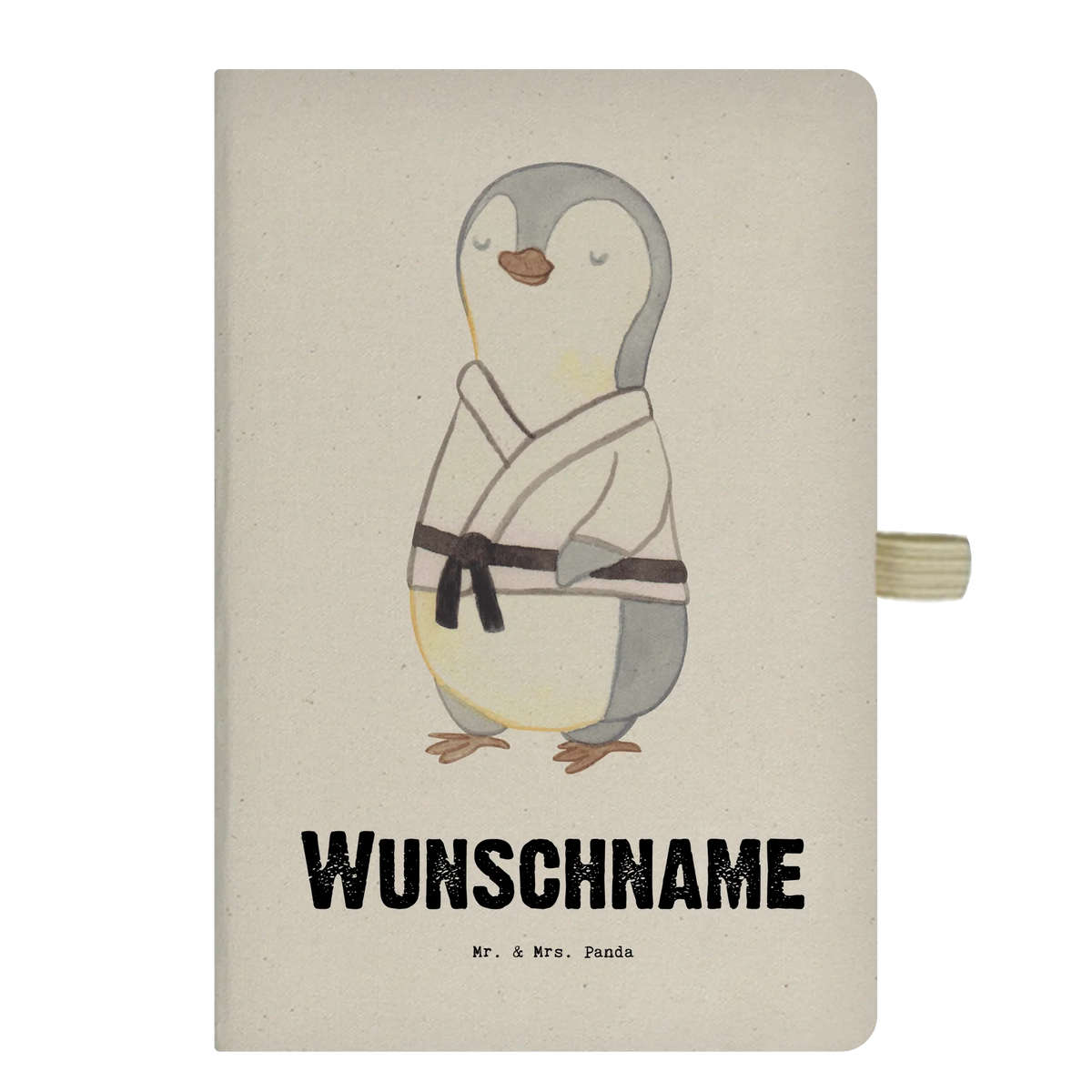 DIN A4 Personalizowany Notatnik Pingwin karate Prezent, Sport, Dyscyplina sportowa, Hobby, Darować, Dziękuję, Dzięki, Wyróżnienie, Wygrana, Sportowiec